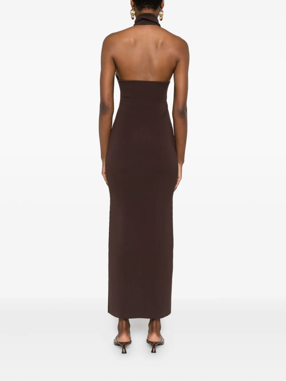 Christopher Esber Slope Halter-neck Maxi Dress In Gold