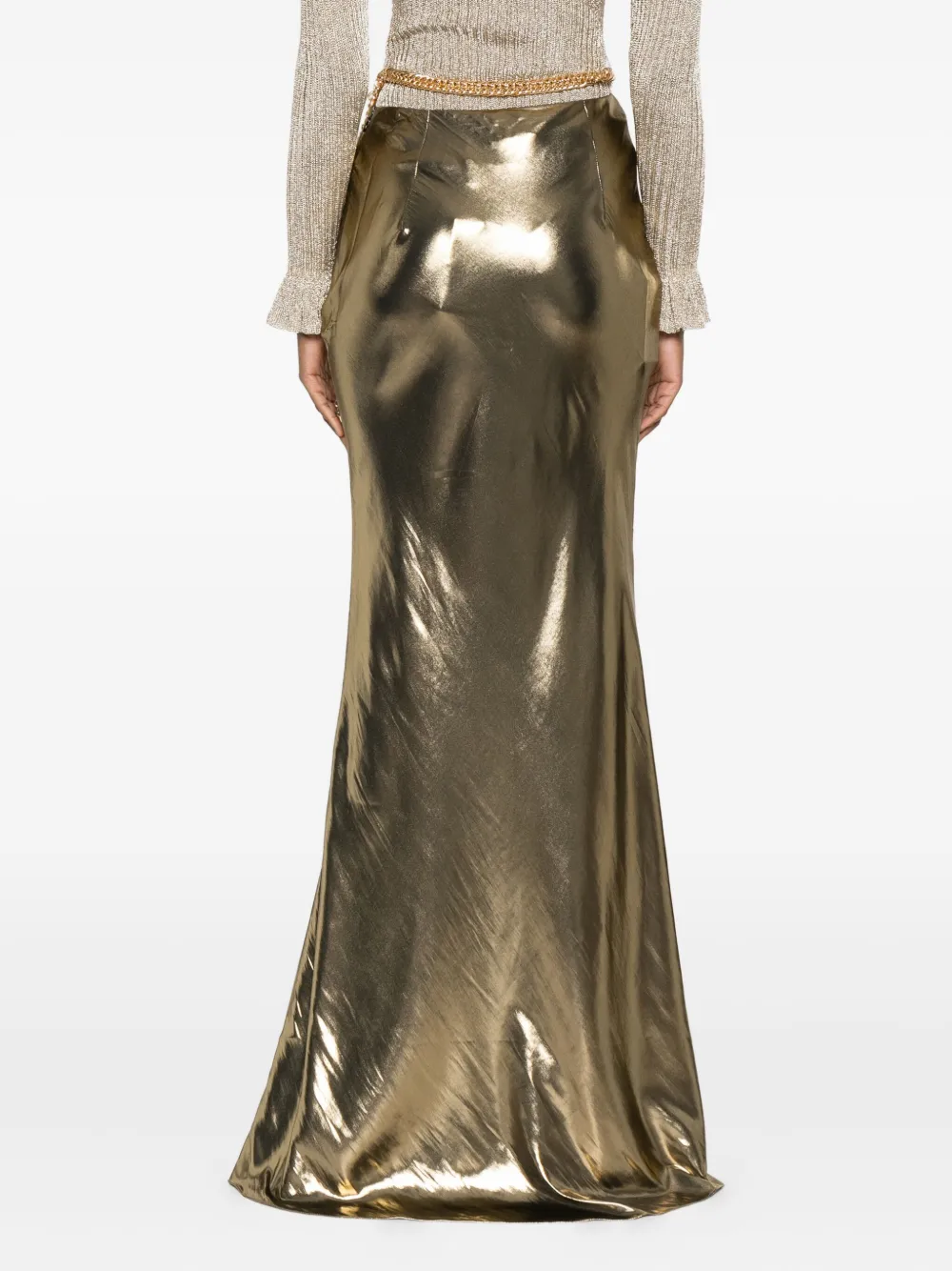 Self-Portrait Rok met metallic-effect Goud