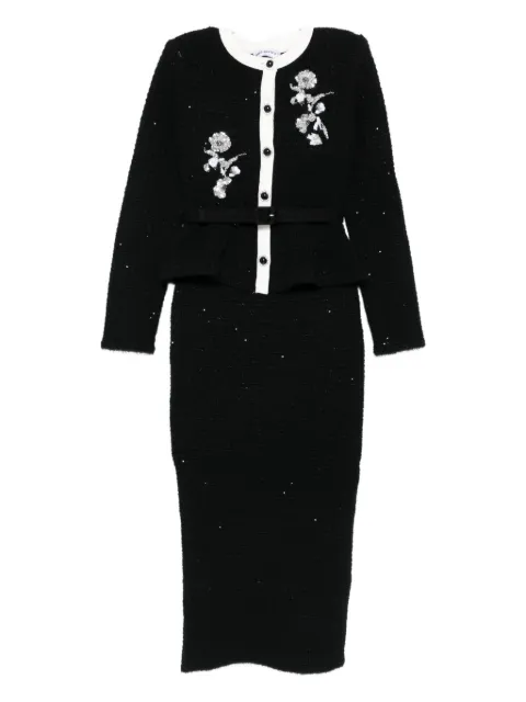Self-Portrait vestido midi con detalles florales