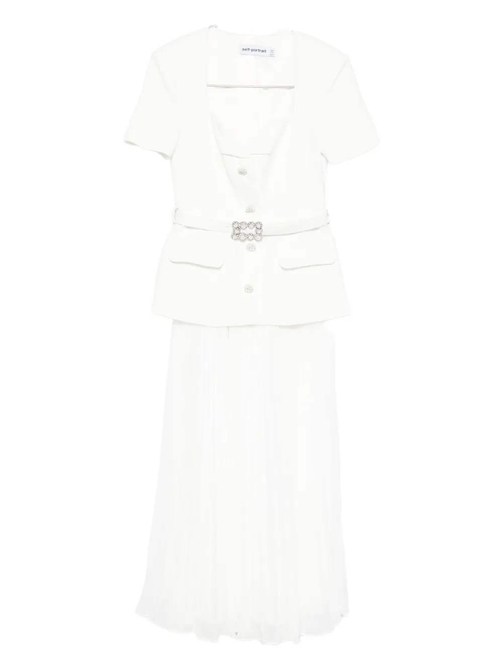 Self-Portrait v-neck midi dress | White | Image 1