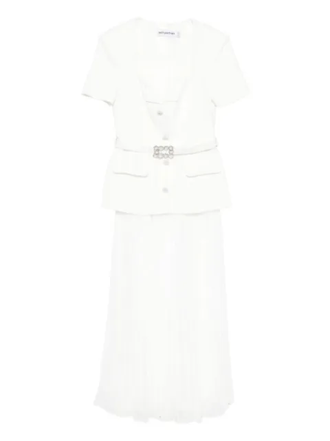 Self-Portrait vestido midi con cuello en V