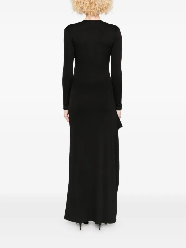 Christopher Esber stone-embellished long-sleeve Maxi Dress | Black |  FARFETCH
