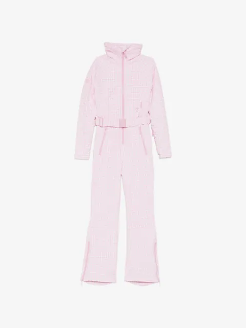 Cordova gingham-pattern belted ski suit