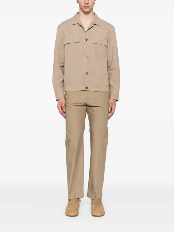 Zegna レザーシャツジャケット | ニュートラル | FARFETCH JP