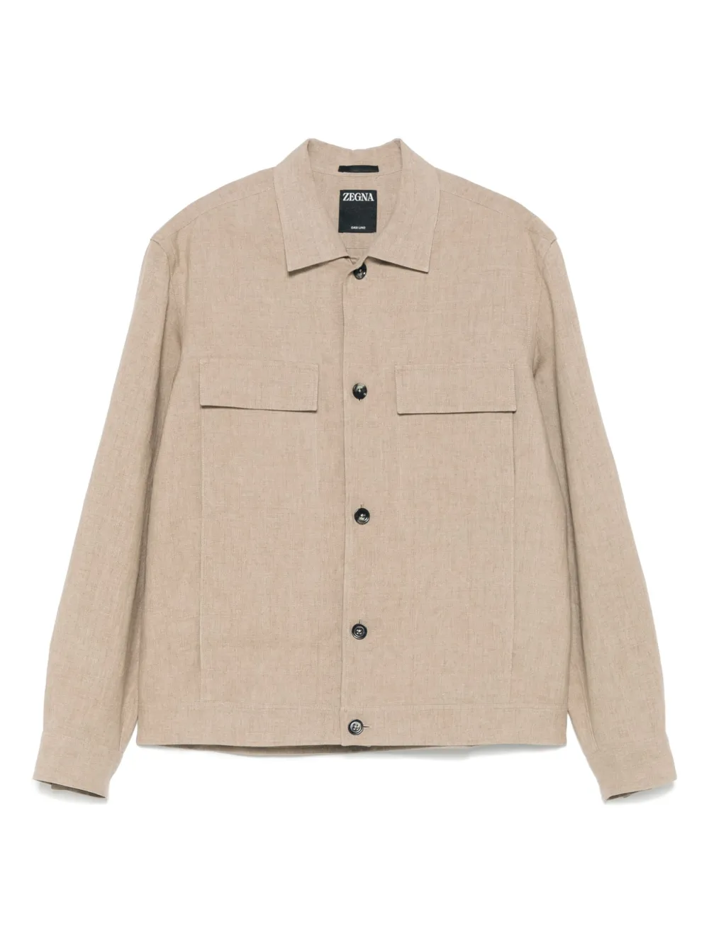 Zegna Leren shirtjack Beige
