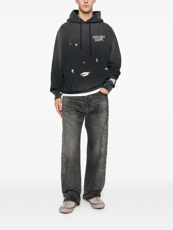 GALLERY DEPT. Paint Logo Hoodie | Black | FARFETCH