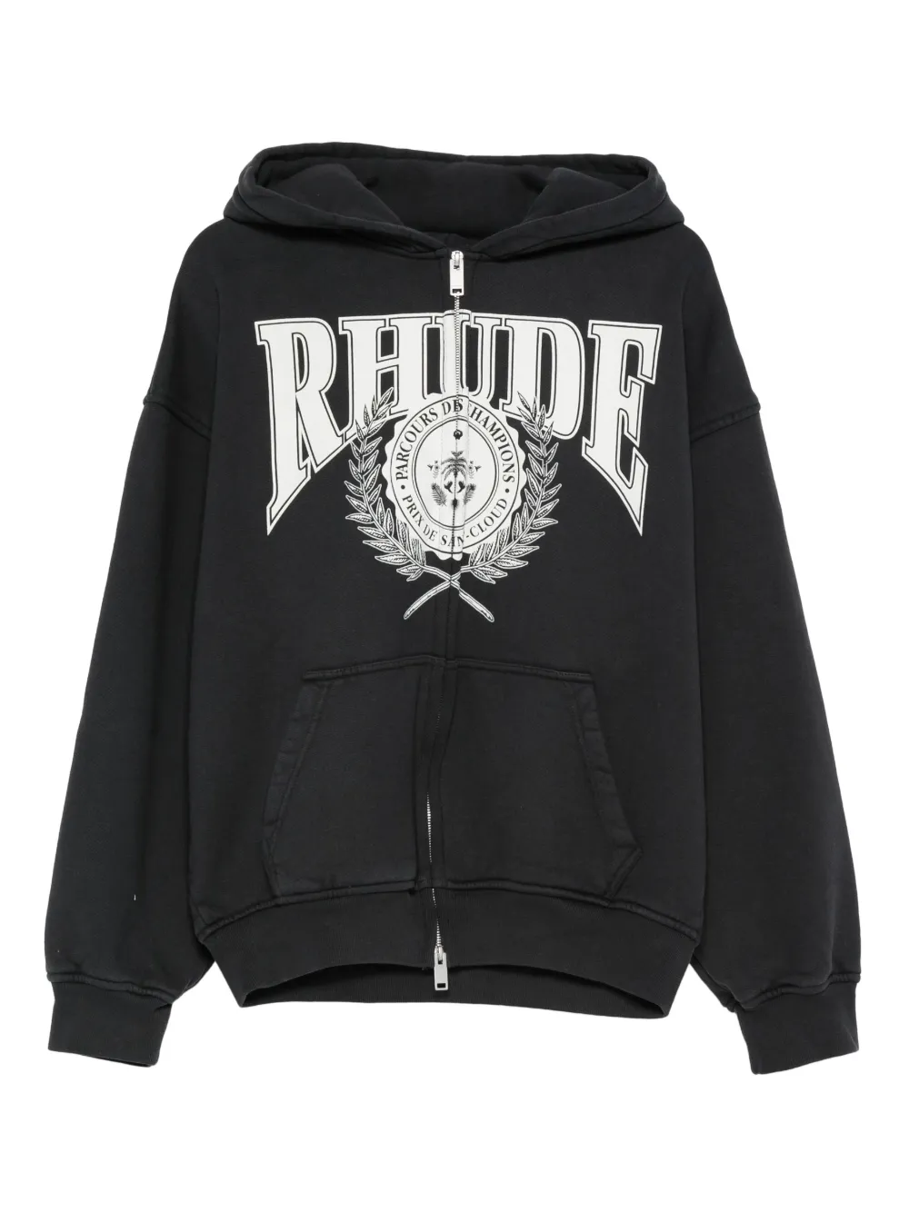 RHUDE Parcours Saint-Cloud zip-fastening hoodie | Black | Image 1