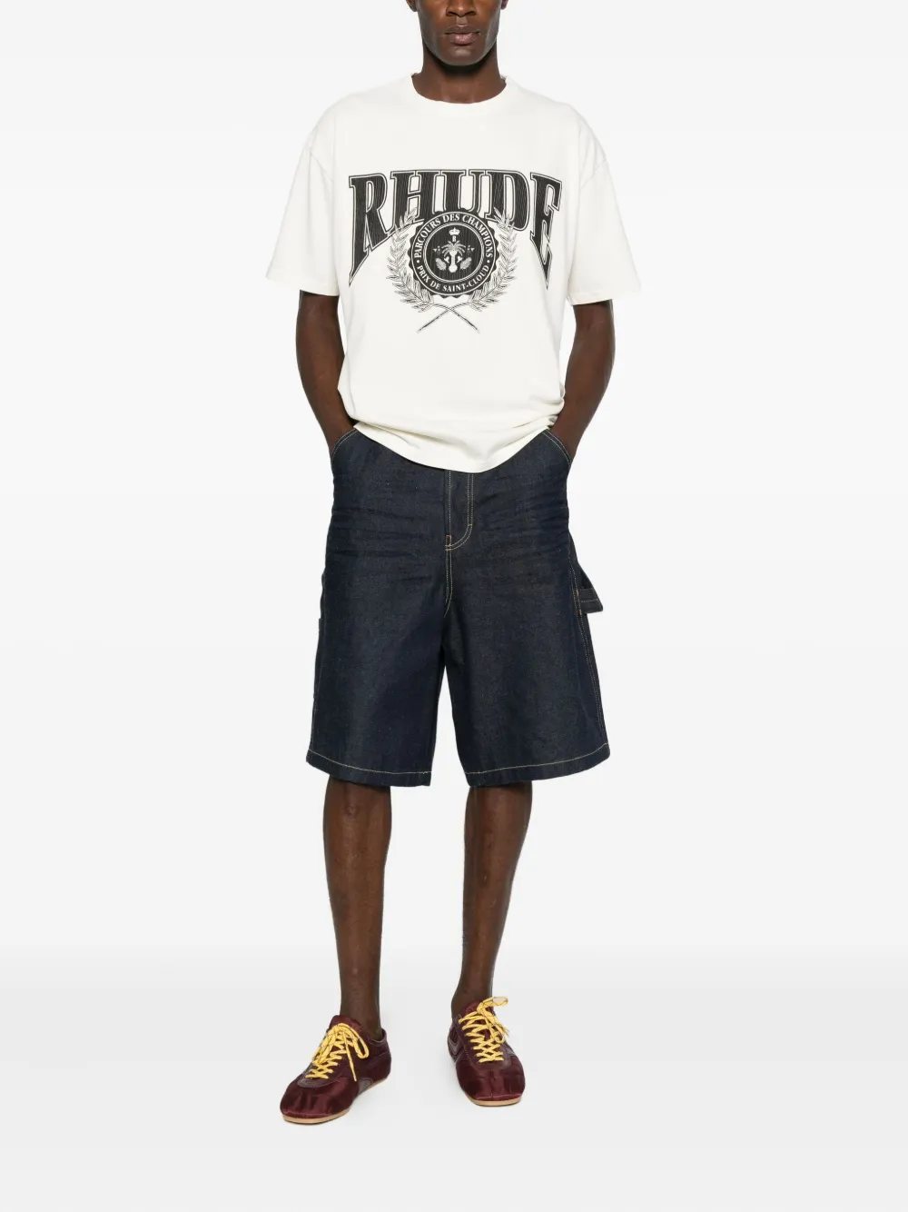 RHUDE Parcours Des Saint-Cloud T-shirt - Wit
