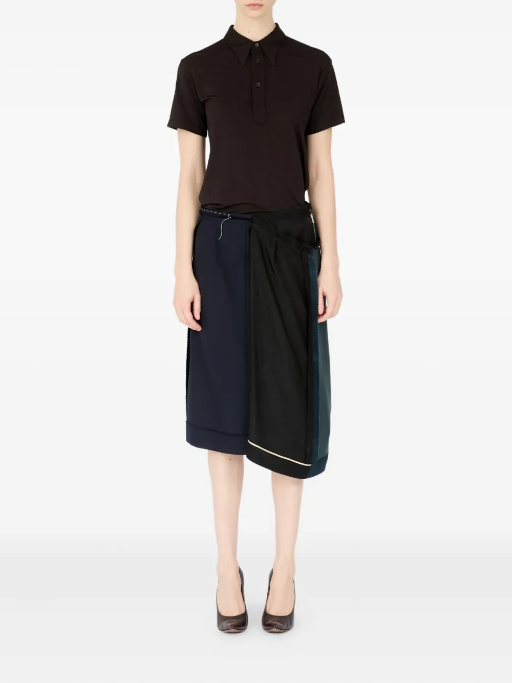 Maison Margiela Polotop met drie knopen - Bruin