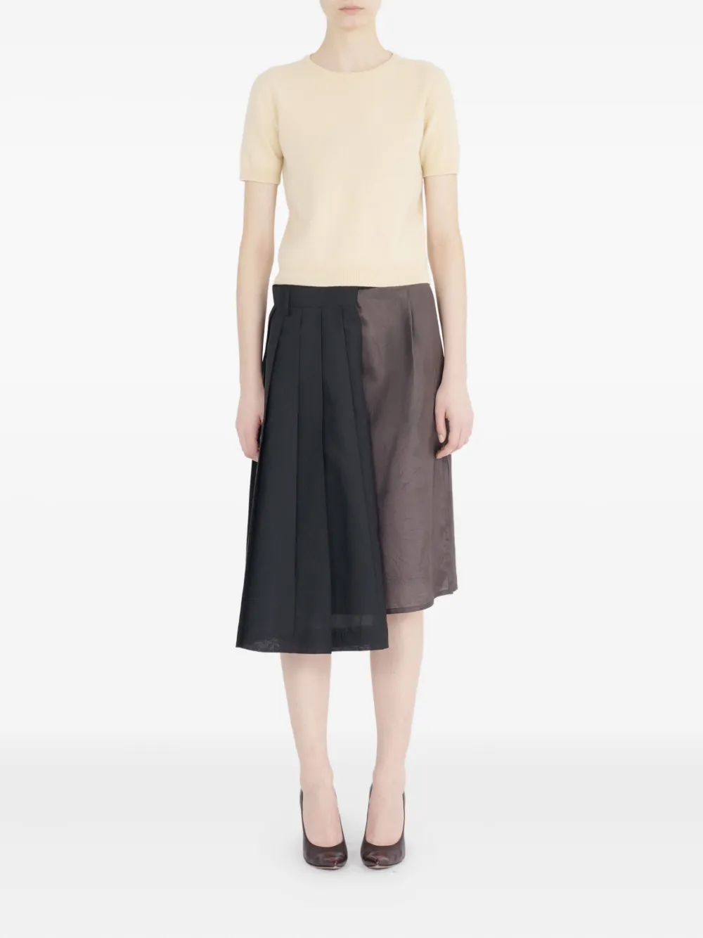 Maison Margiela Fijngebreid T-shirt Geel