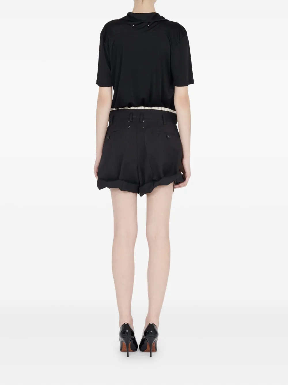 Maison Margiela Satijnen poloshirt Zwart