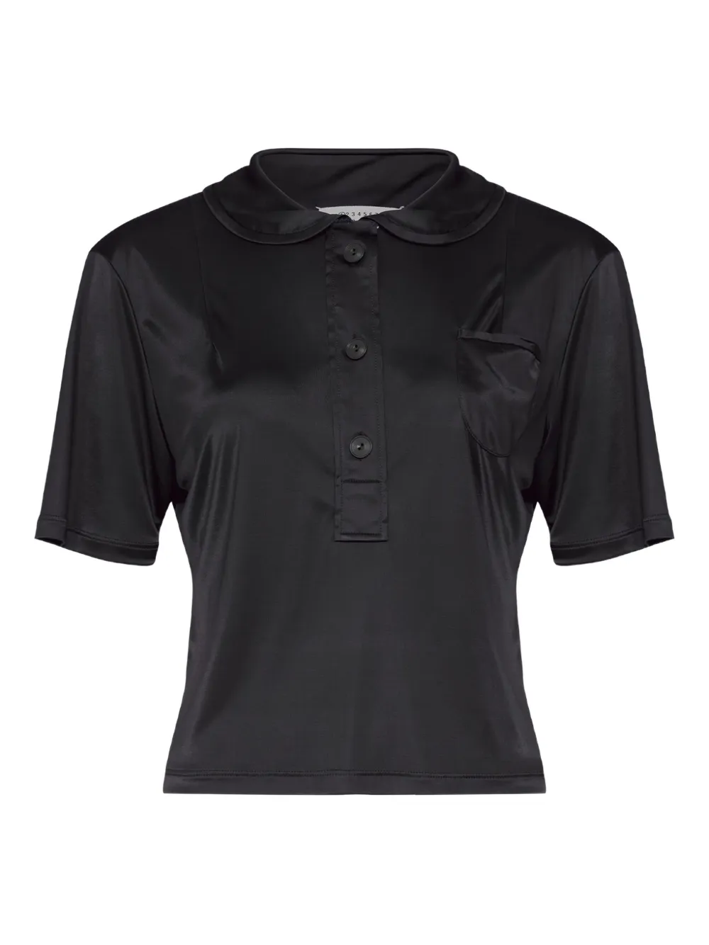 Maison Margiela satin polo shirt | Black | Image 1