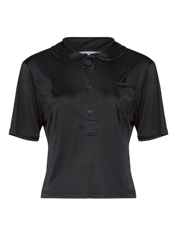 Maison Margiela Satin Polo Shirt Black FARFETCH ID