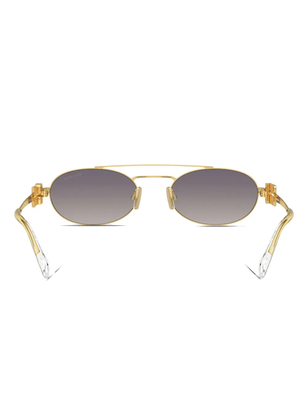 Miu Eyewear Zonnebril met ovalen montuur Goud