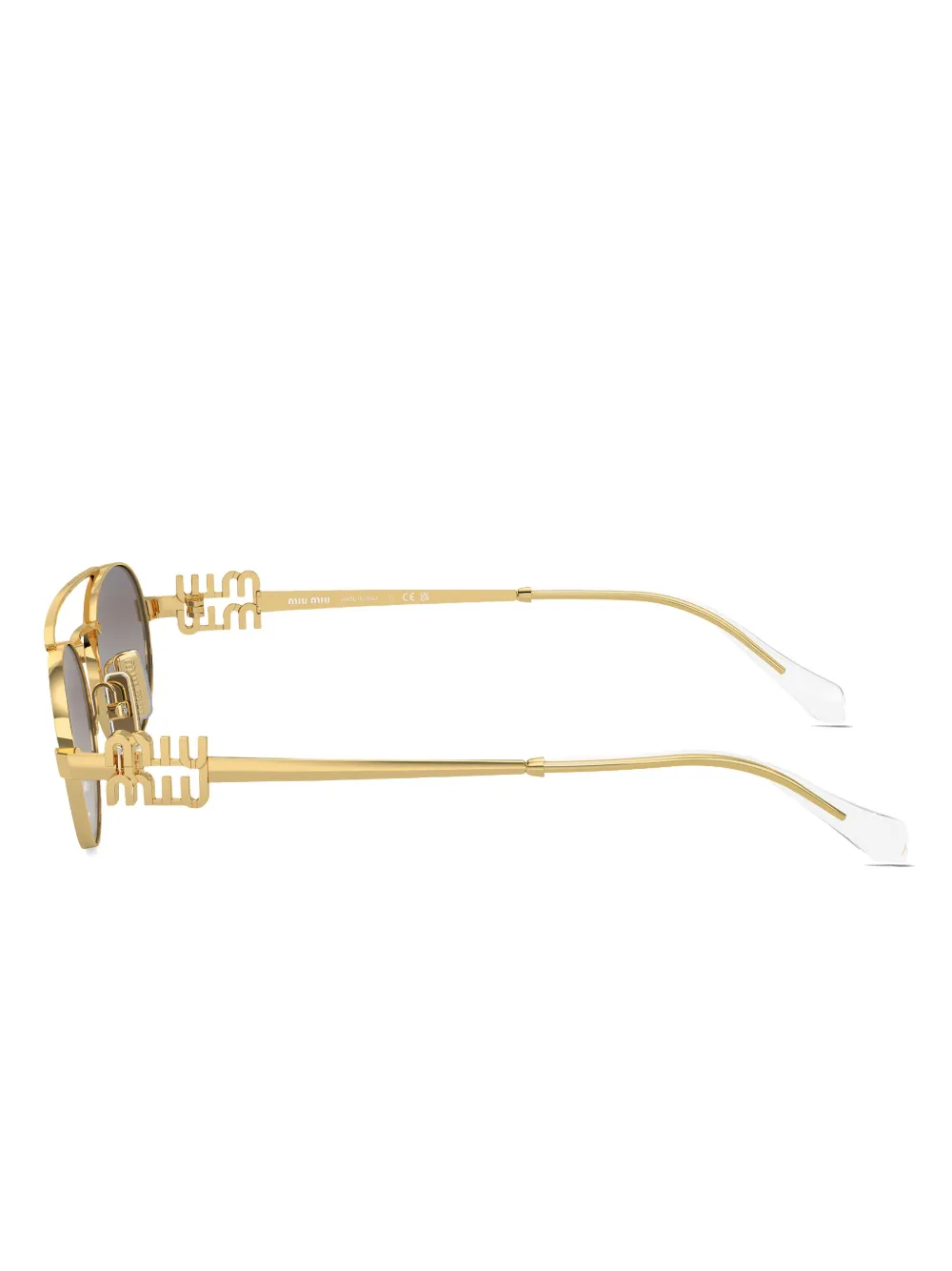 Miu Eyewear Zonnebril met ovalen montuur Goud
