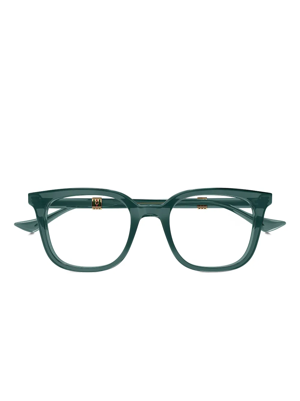 Gucci Eyewear Web Stripe square-frame glasses Groen