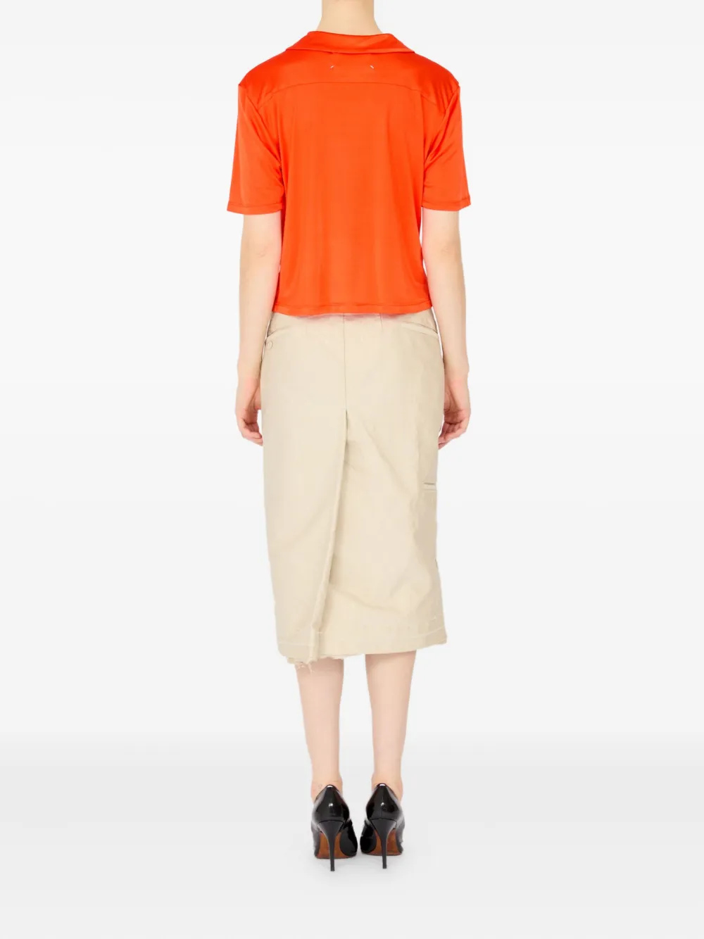 Maison Margiela Satijnen poloshirt Oranje
