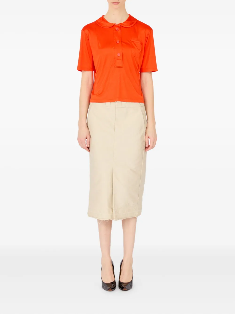 Maison Margiela Satijnen poloshirt - Oranje