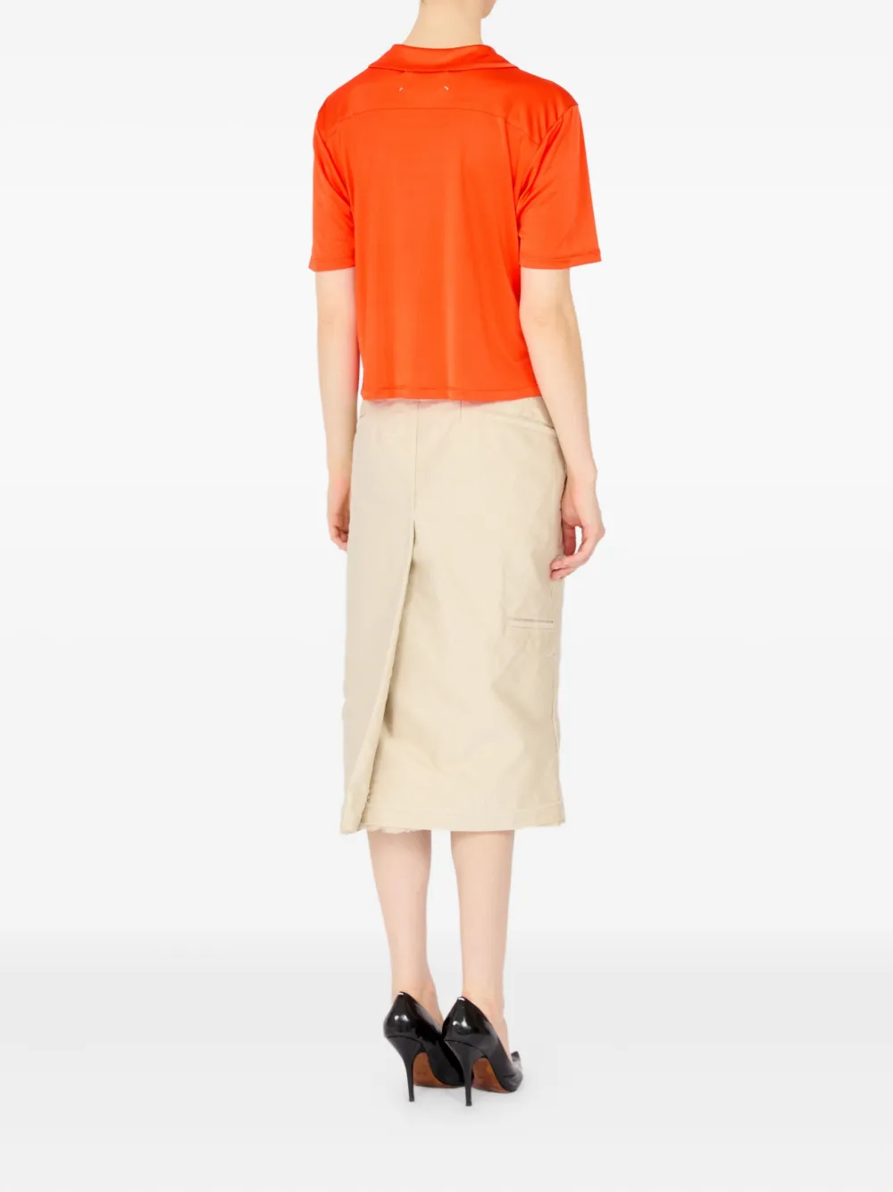 Maison Margiela Satijnen poloshirt Oranje