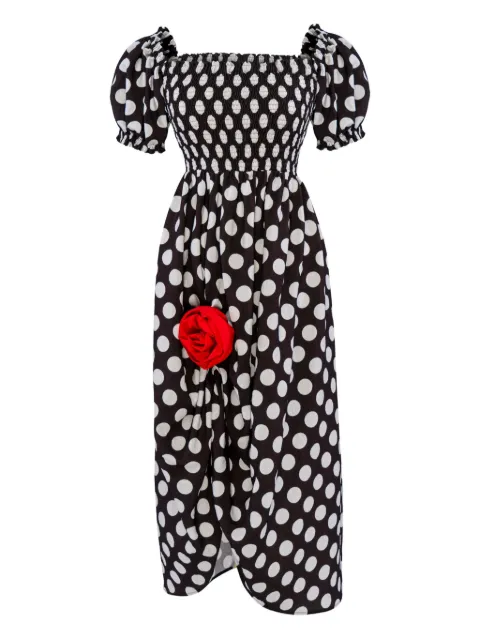 Sleeper polka-dot midi dress