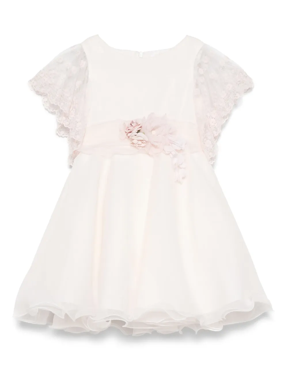 Mimilù floral-appliqué dress - ピンク Mimilù floral-appliqué dress - ピンク