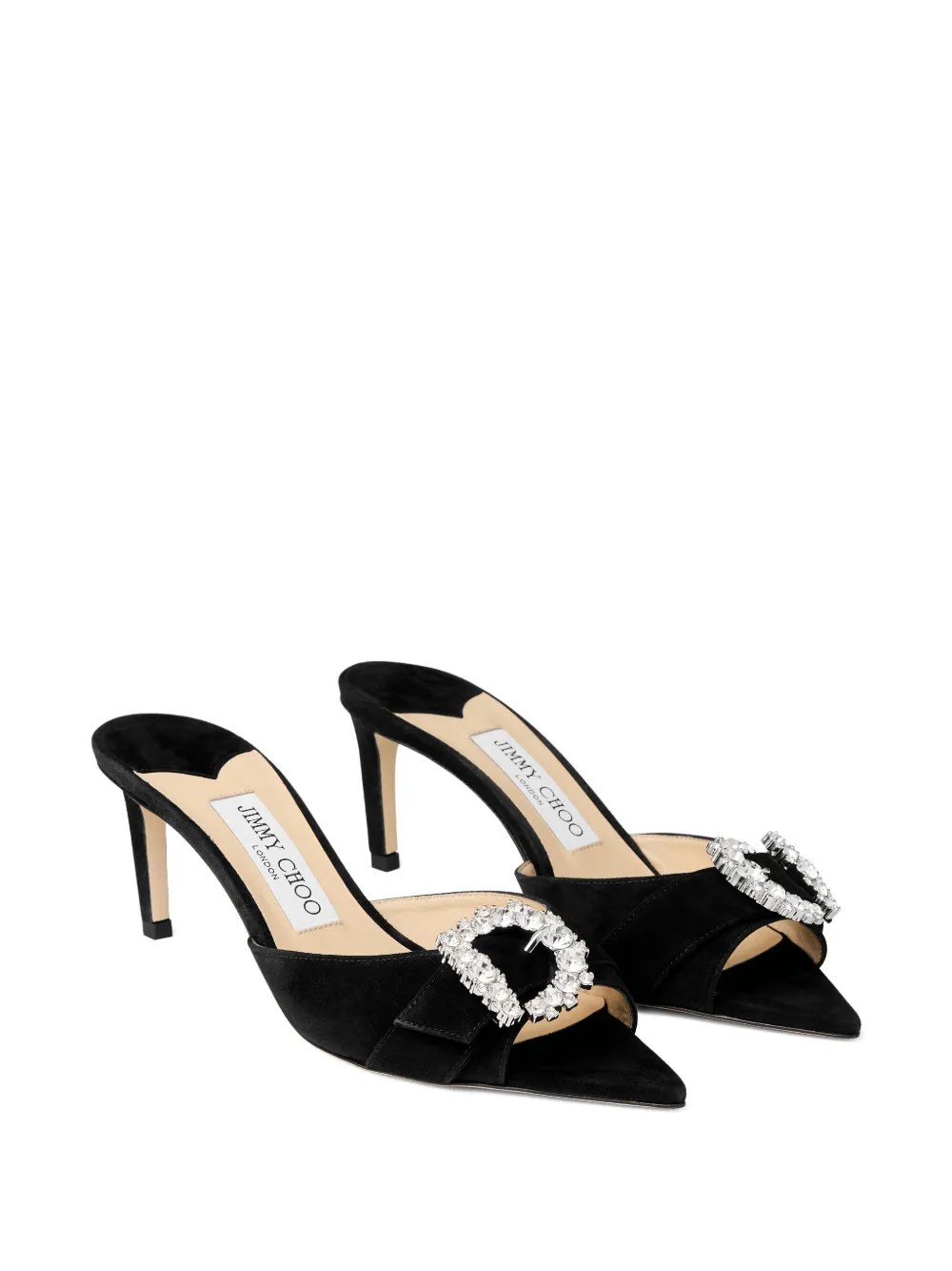 Jimmy Choo 65mm Caia crystal-embellished sandals Zwart
