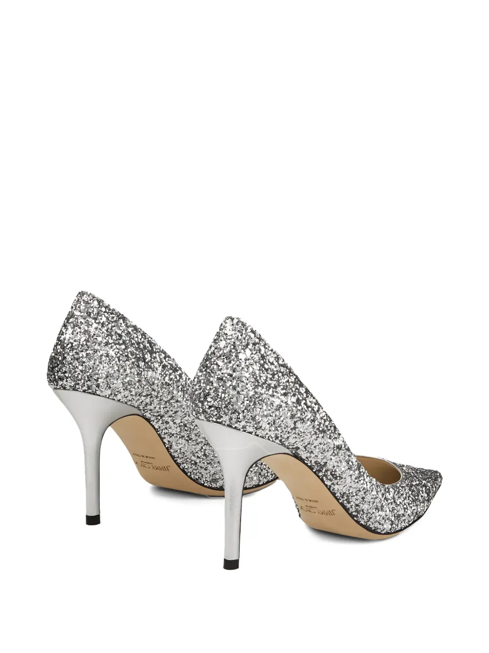Jimmy Choo 50 mm Romy pumps met puntige neus en glitter Zilver