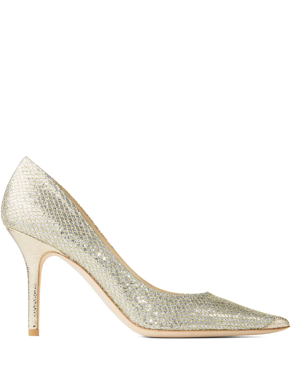 Jimmy Choo 85 mm Agnes pumps met glitters Goud
