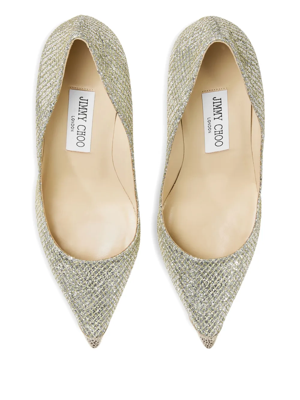 Jimmy Choo 85 mm Agnes pumps met glitters Goud