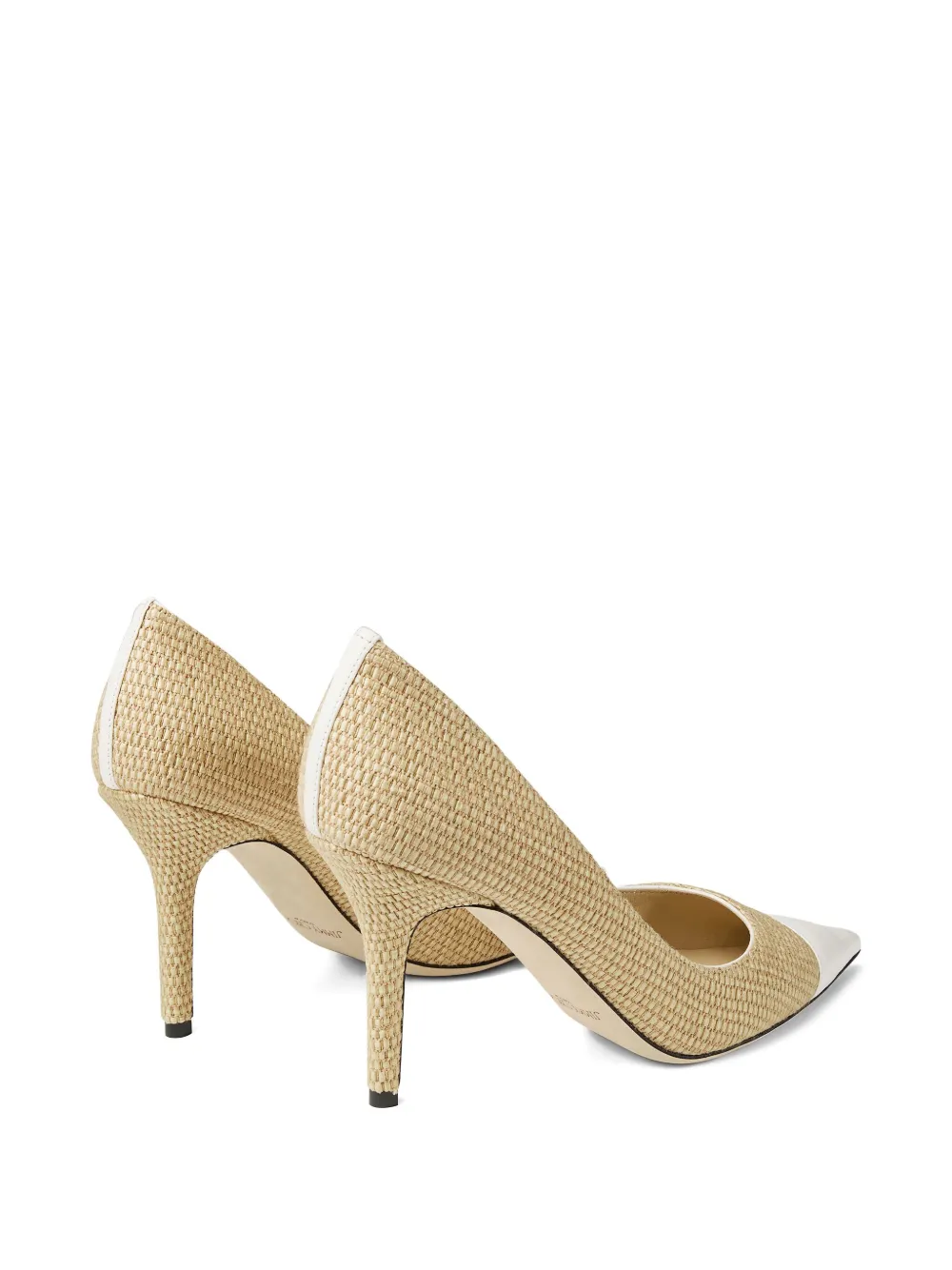 Jimmy Choo 85 mm Agnes geweven pumps Beige