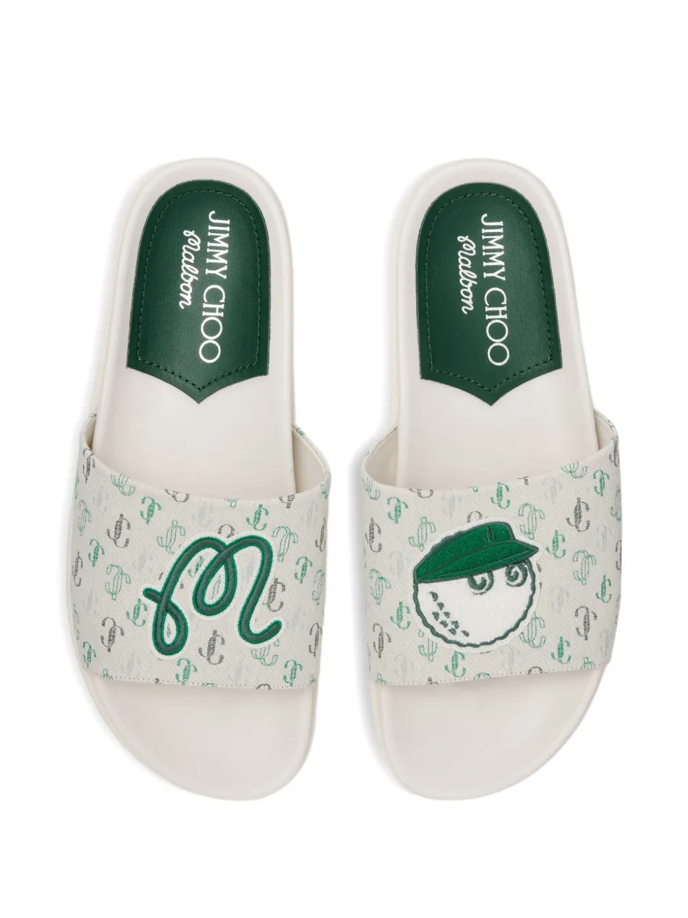 Jimmy Choo x Malbon graphic-print slides Neutrals