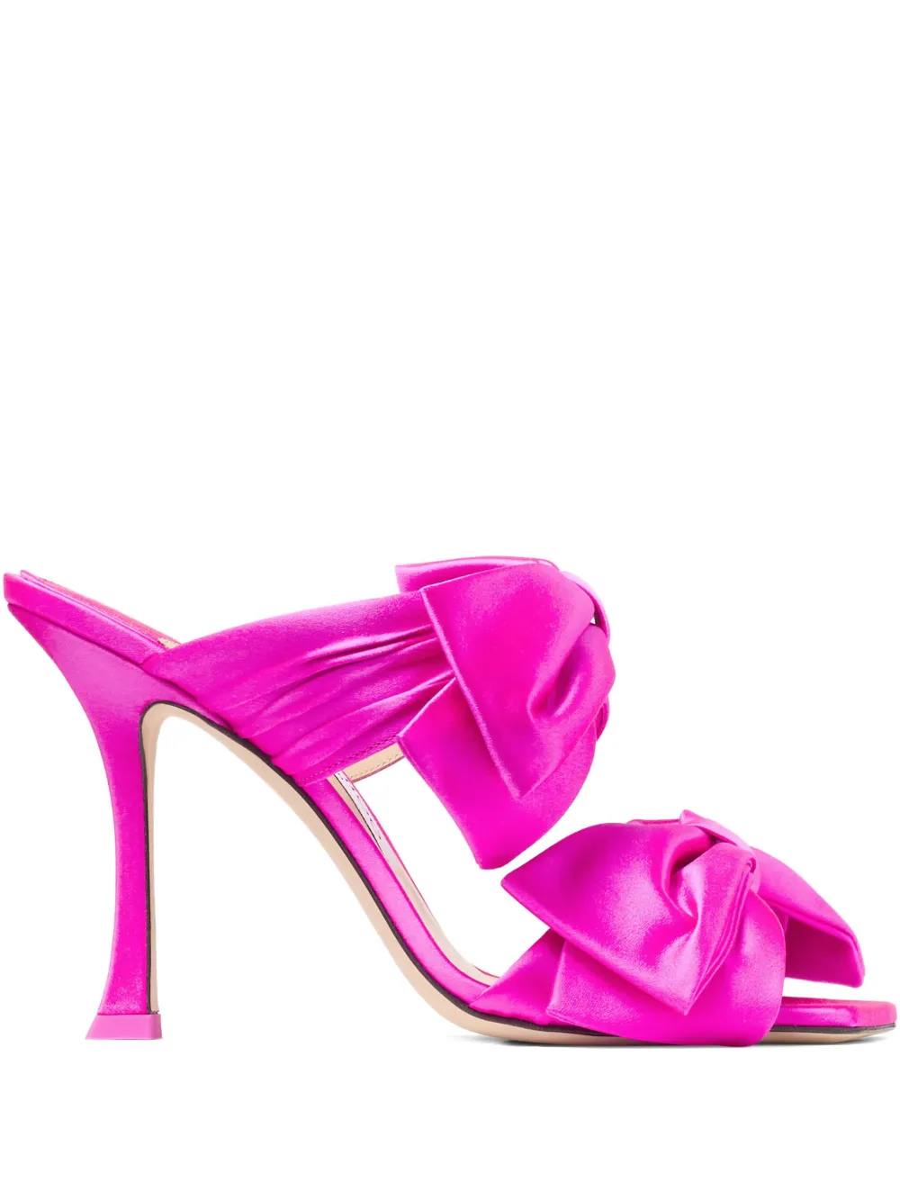 Jimmy Choo 100mm Flaca satin-bow sandals Pink