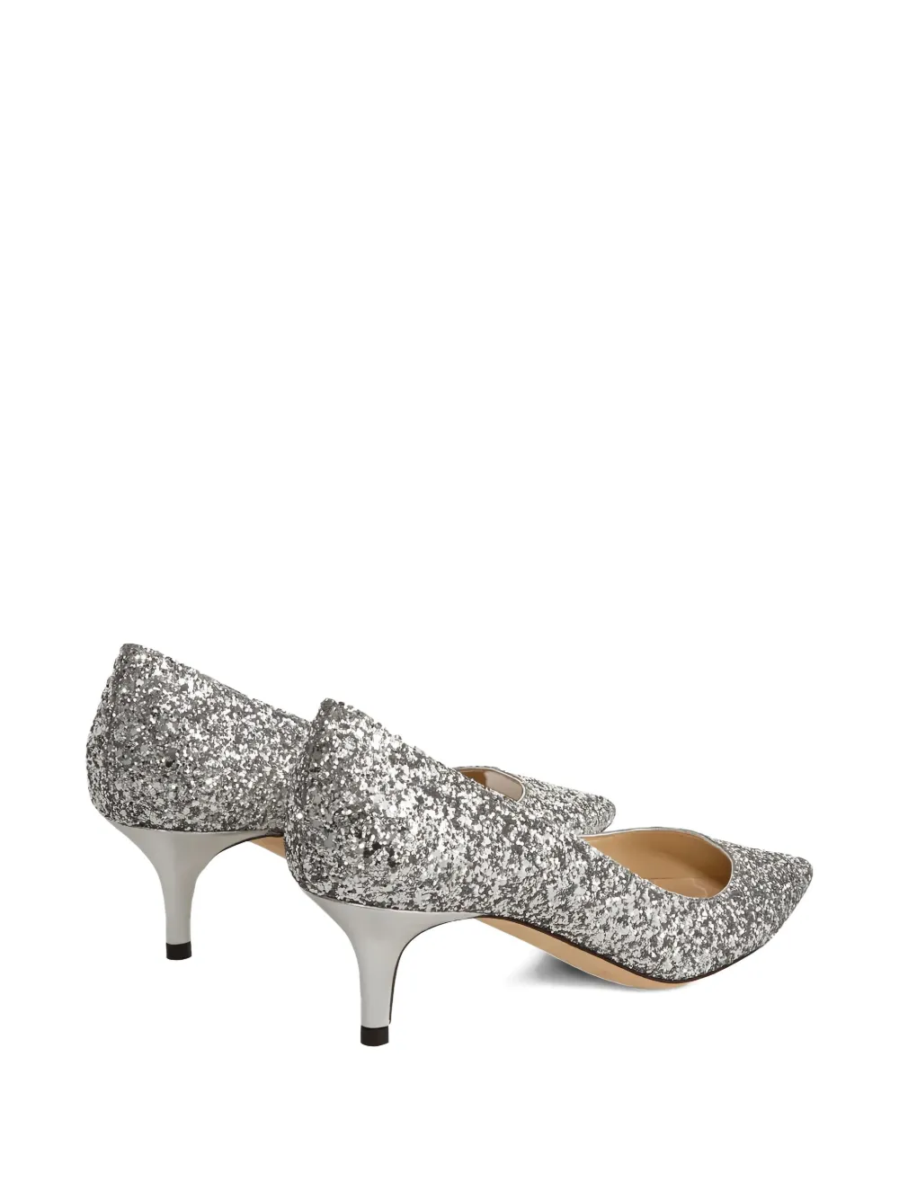 Jimmy Choo 50 mm Aza pumps met puntige neus en glitters Zilver
