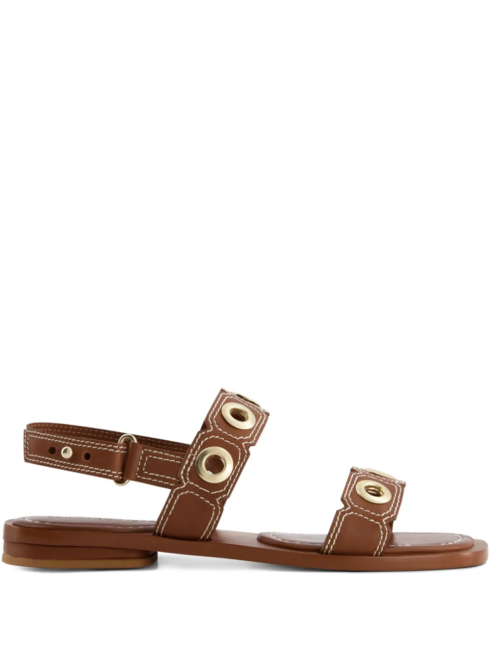 Bernardo Acro grommet-embellished flat sandals Brown