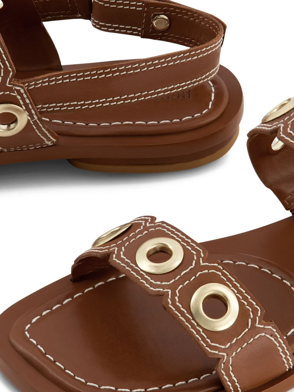 Bernardo Acro grommet-embellished flat sandals Brown