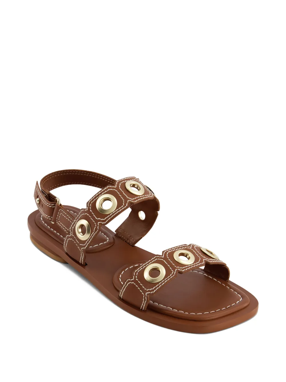 Bernardo Acro grommet-embellished flat sandals Brown