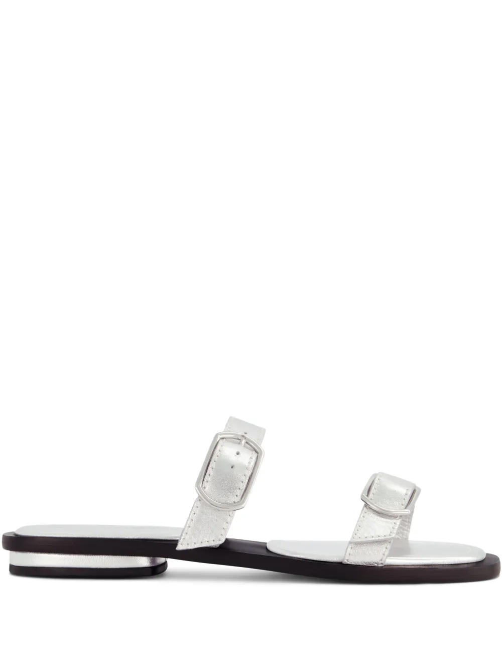 Bernardo Arta buckle-strap flat sandals Silver