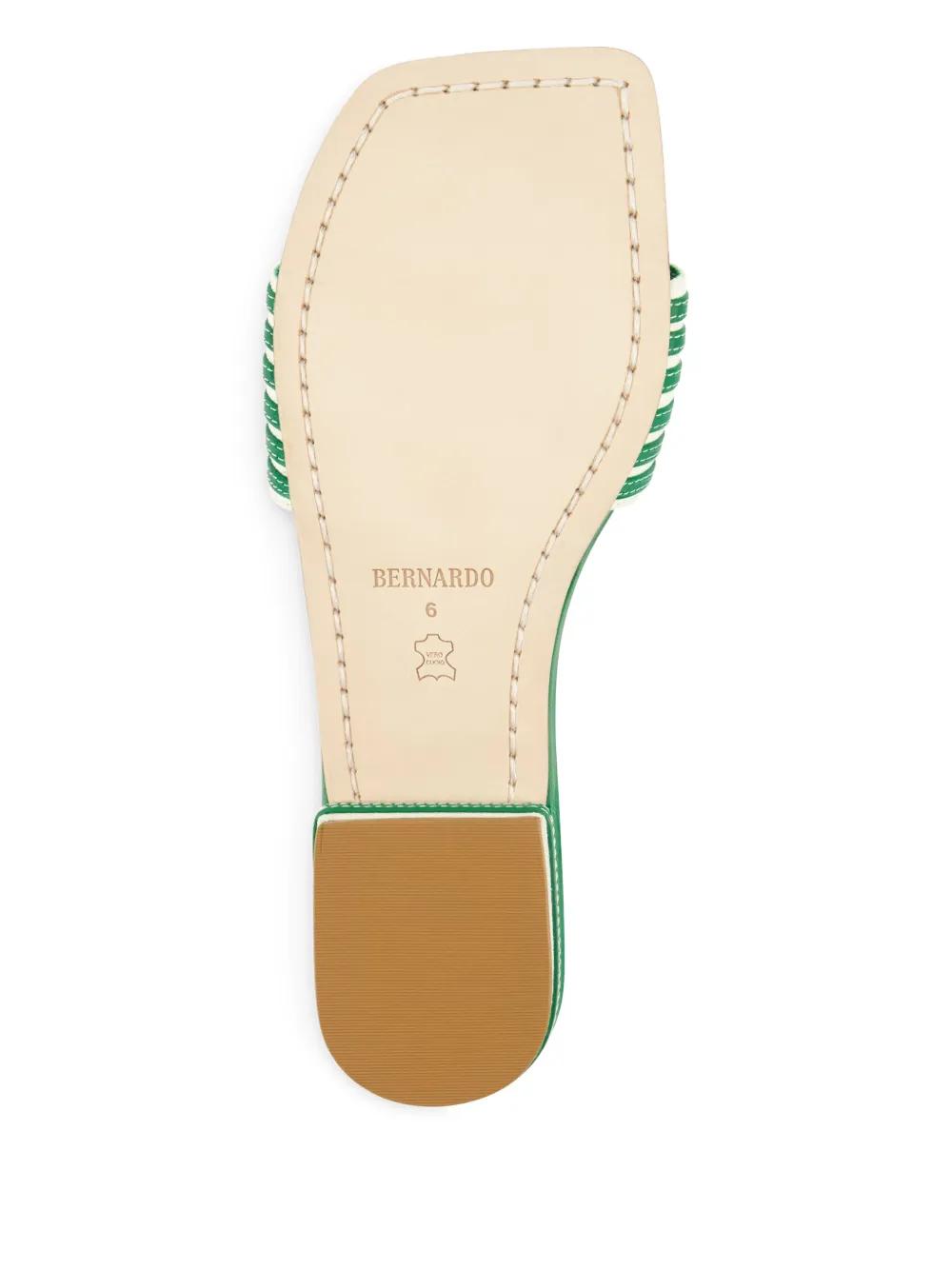 Bernardo striped flat sandals Green