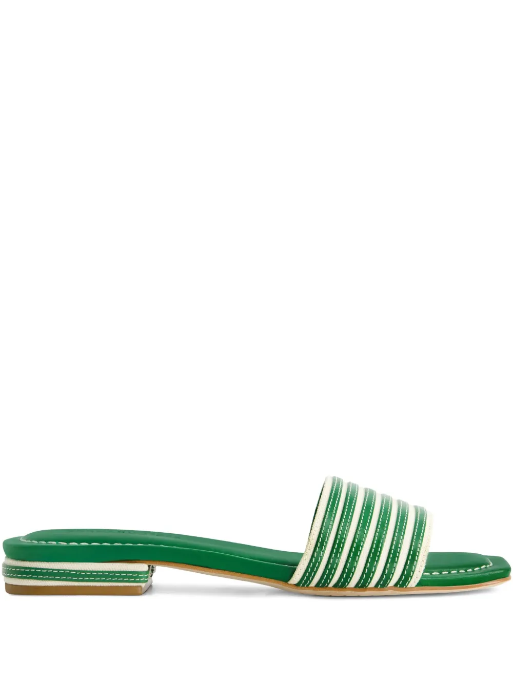 Bernardo striped flat sandals Green