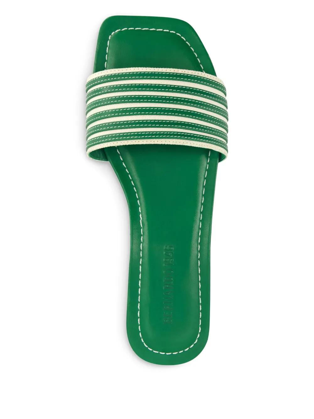 Bernardo striped flat sandals Green