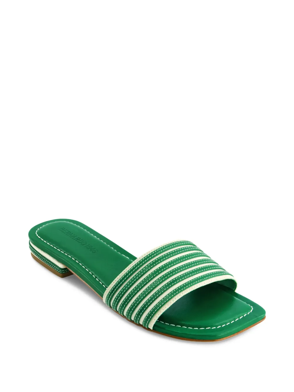Bernardo striped flat sandals Green