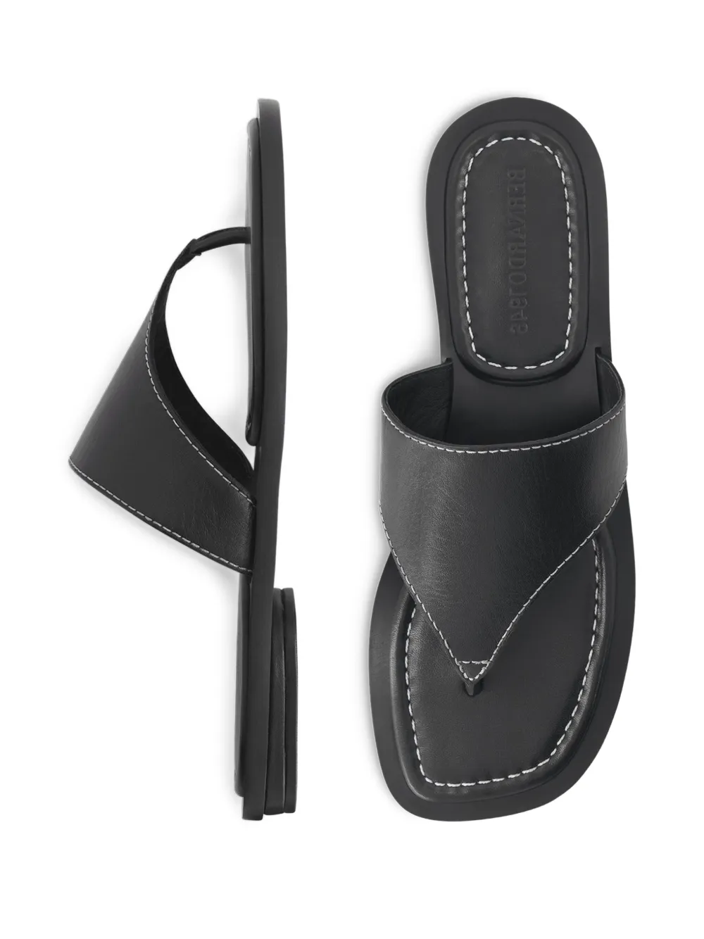 Bernardo Agora thong leather sandals Black