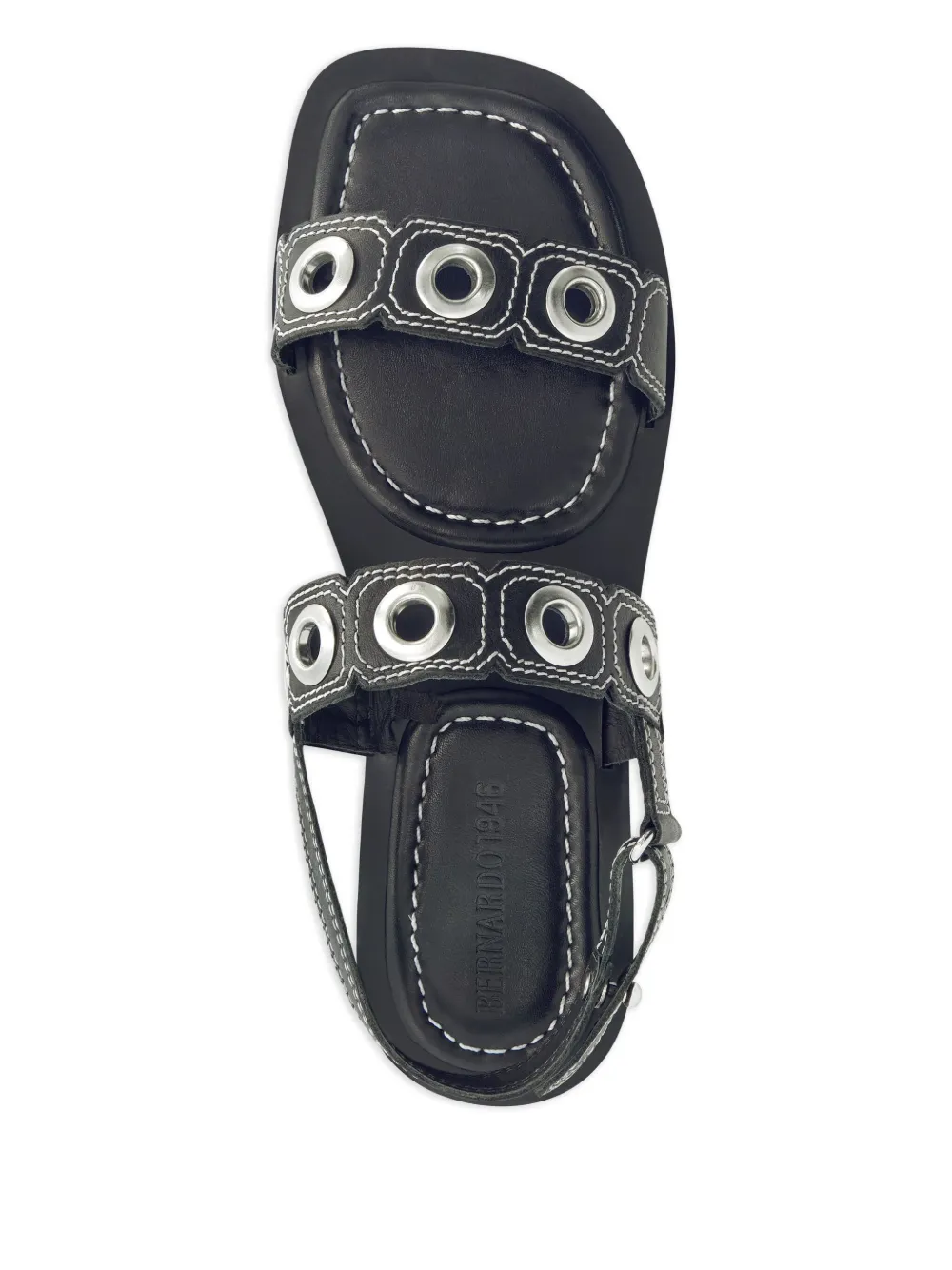 Bernardo Acro grommet-embellished flat sandals Black