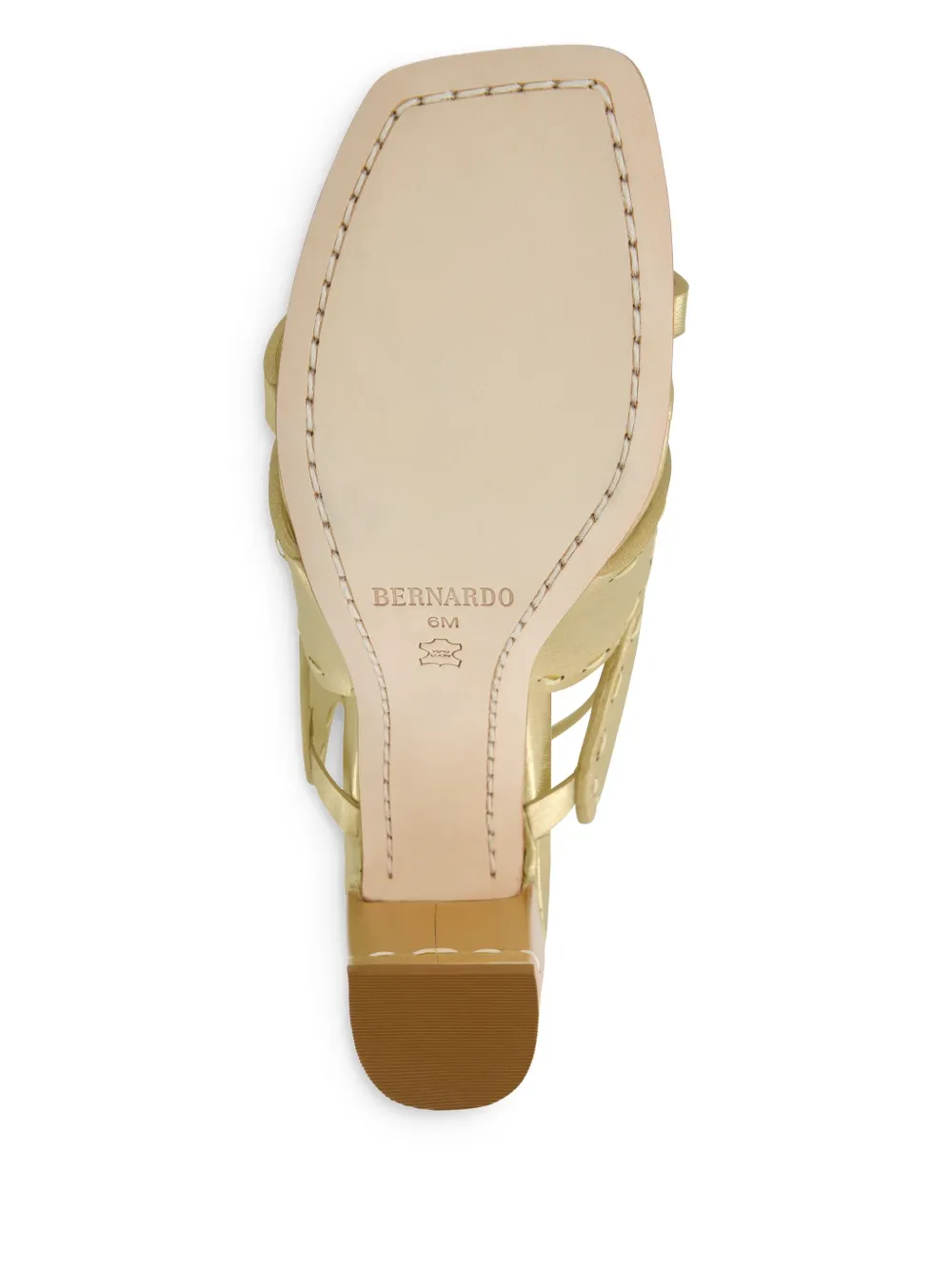 Bernardo 75mm New Moon circular-embellished sandals Gold