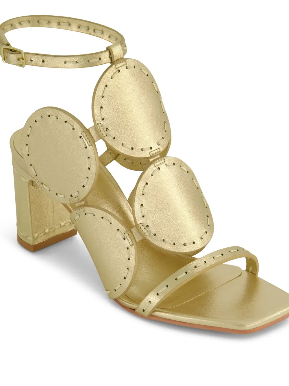 Bernardo 75mm New Moon circular-embellished sandals Gold
