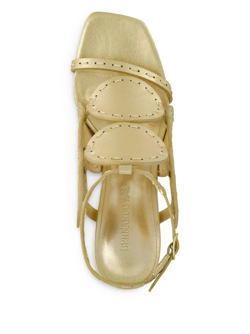 Bernardo 75mm New Moon circular-embellished sandals Gold