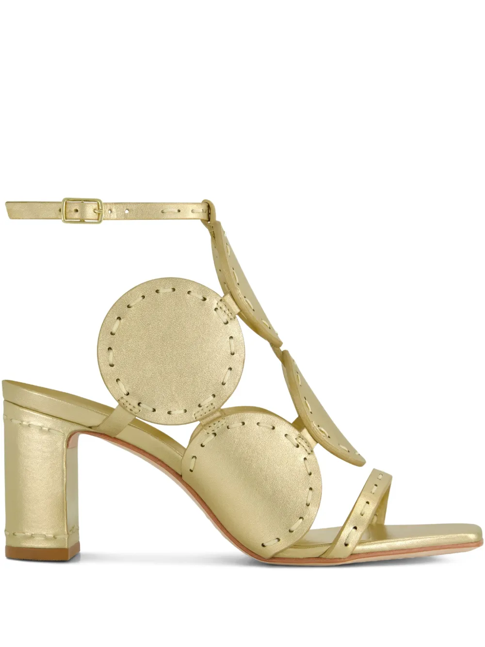 Bernardo 75mm New Moon circular-embellished sandals Gold