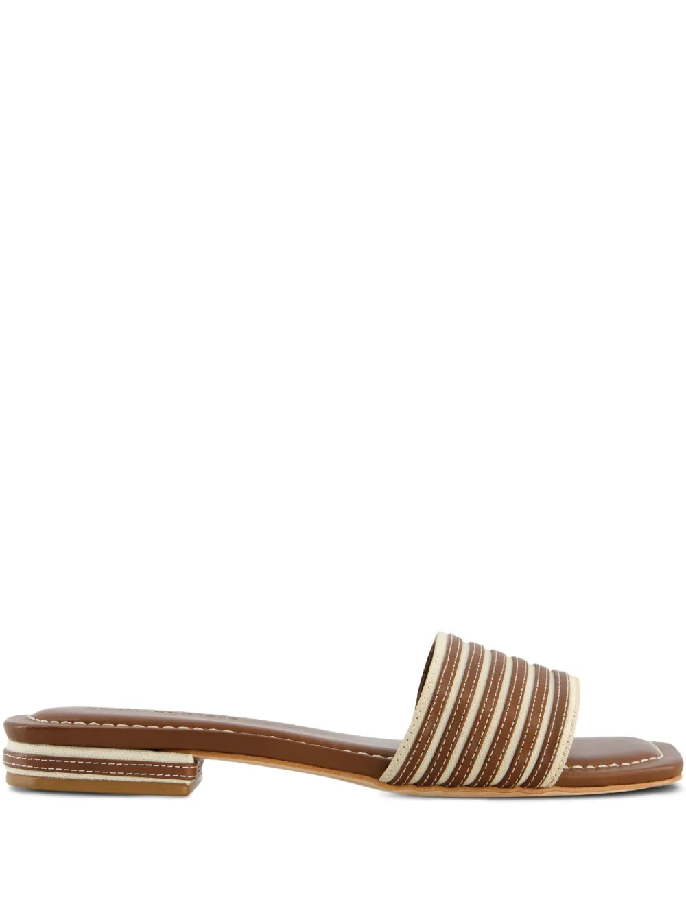 Bernardo Myko striped flat sandals Brown