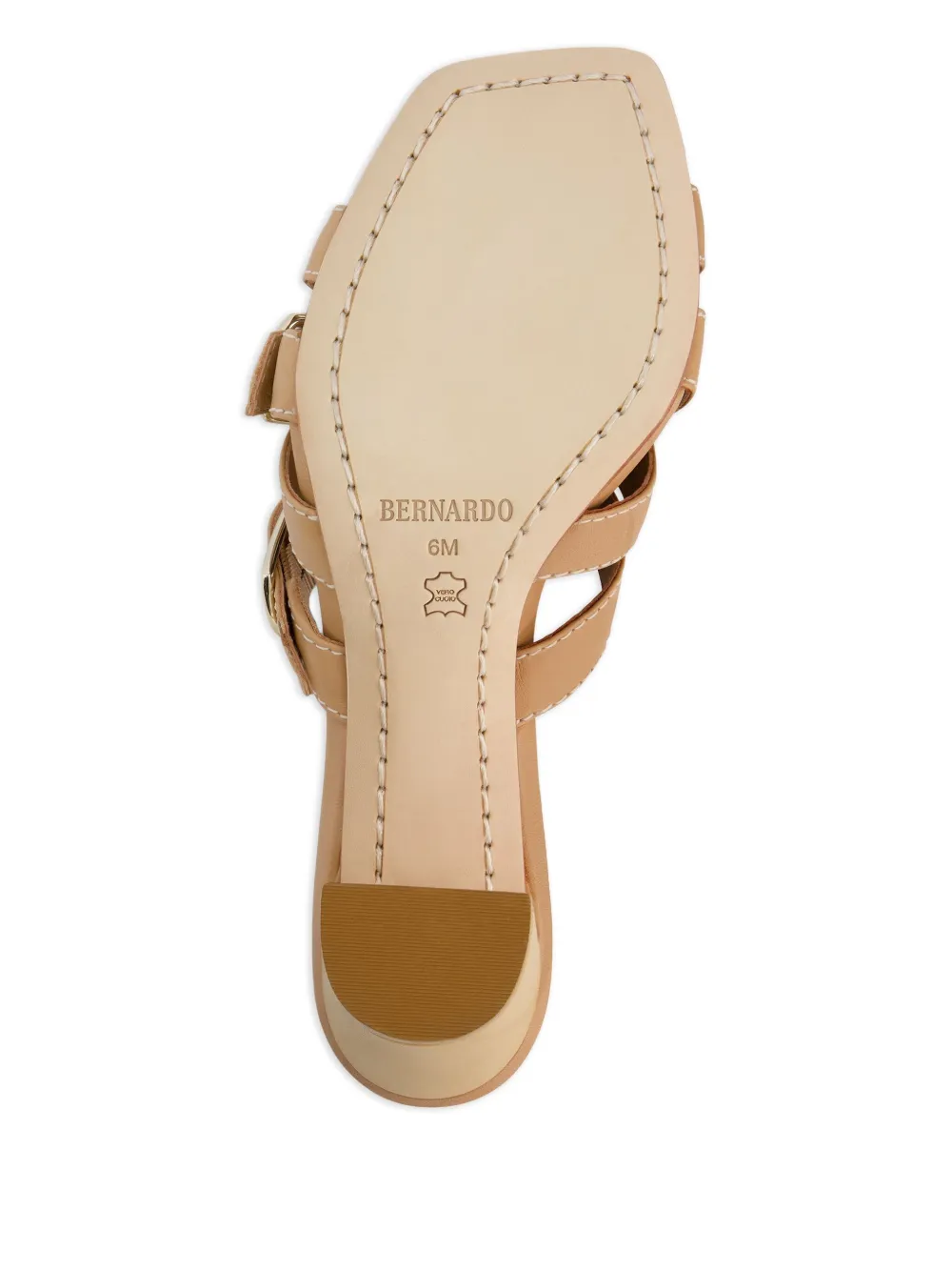 Bernardo 76mm Bea buckle-embellished block-heel sandals Brown