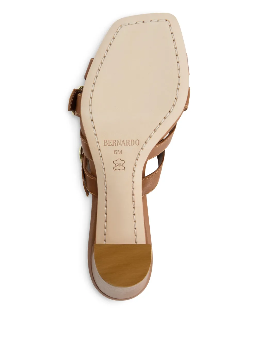 Bernardo 80mm Bea double-buckle slide sandals Brown